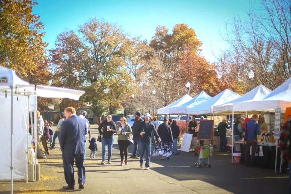 People Shopping in the Riverside Farmers Market